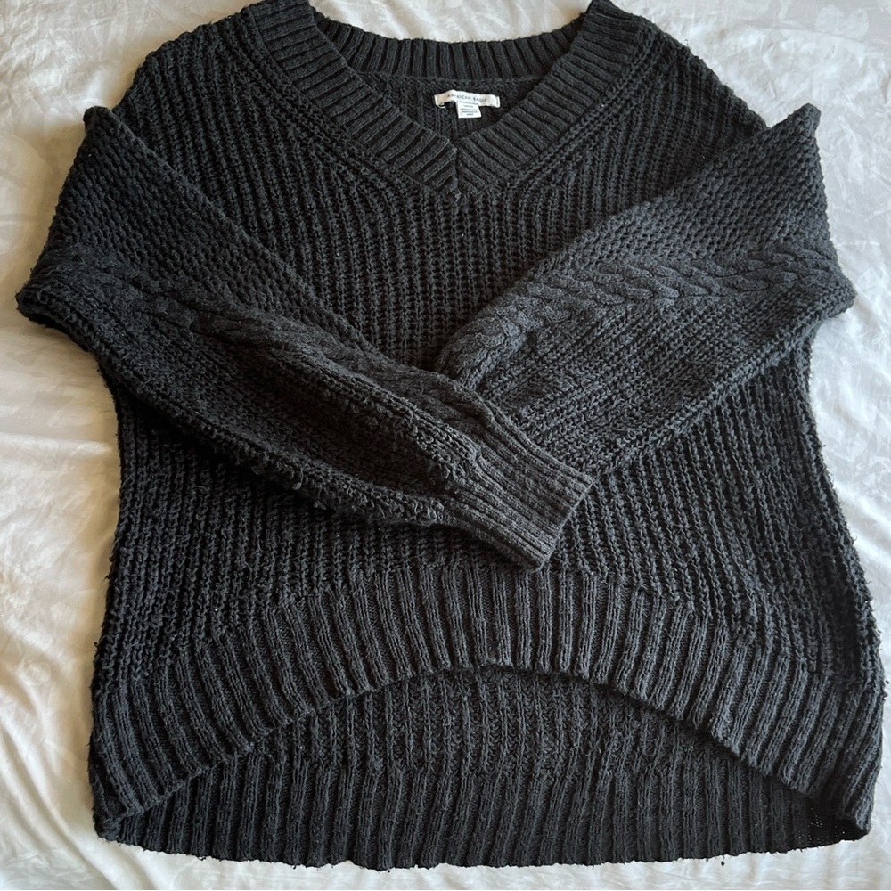 American Eagle Black Knit Sweater